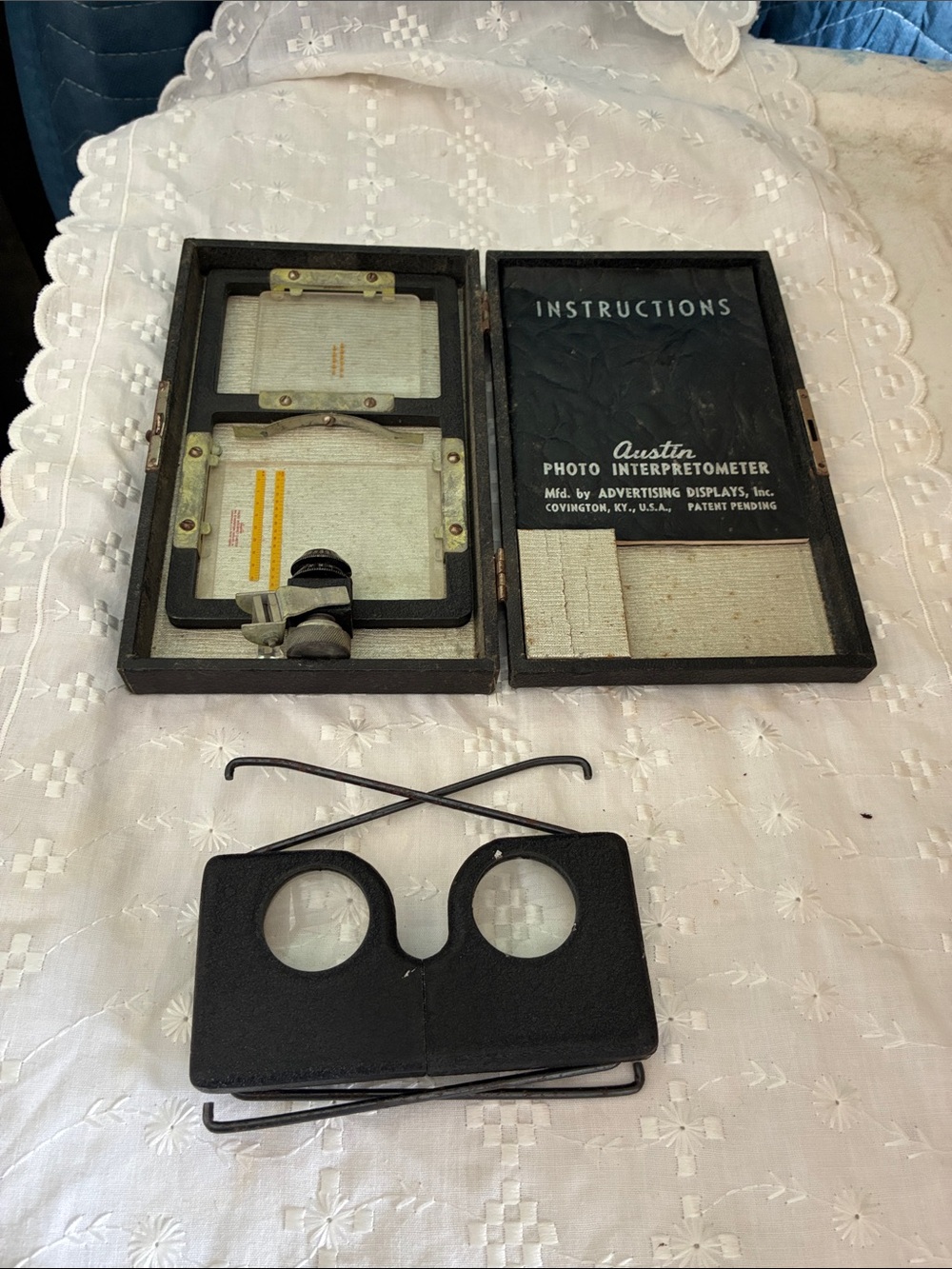 Austin Photo Interpretometer with Folding Viewer - Black Vintage